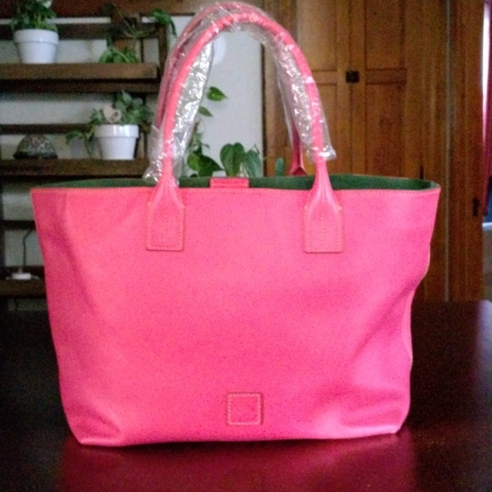 Dooney & Bourke Florentine Leather Medium Russel Bag Fuchsia Pink